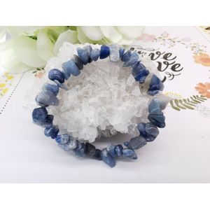 Edelsteen – Armband – Blauwe Calciet - Splitstenen – 17 cm