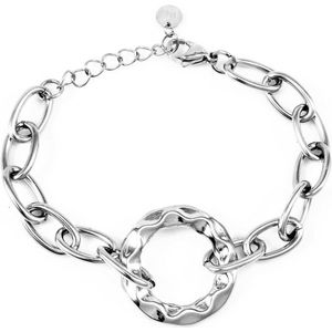 Dottilove Ovale Dames Schakelarmband – Roestvrij Staal + Cadeauzakje