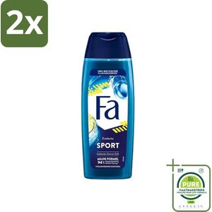 Fa - Douchegel - Active Sport - Verfrissend & Langdurig - Hydraterend - 250 ml - Voordeelverpakking - 2 stuks - Douchegel - Verfrissend