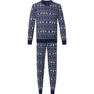 Pastunette Familie Kerst Mannen Pyjamaset - Blauw - Maat S