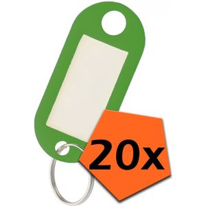 Sleutelhanger Bagagelabel Gekleurde Sleutellabels Sleutelhangers Naamlabel Groen - 20x