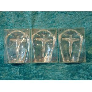 Glasfiguren religieus - 3 x Jezus aan kruis