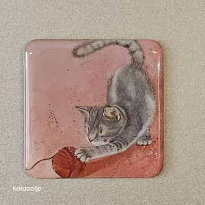 Katdootje - Magneet - Bolletje wol