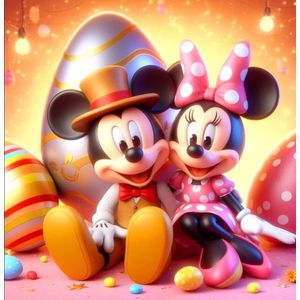 Diamond painting Disney Mickey en Minnie 50x50 vierkante steentjes