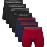 Comfortabel & Zijdezacht Bamboo Basics Rico - Bamboe Boxershorts Heren (Multipack 7 stuks) - Onderbroek - Ondergoed - Zwart, Navy & Rood - XXL