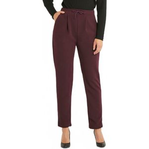 Rechte broek met elastische tailleband in stretch breisel