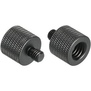 2 stuks microfoonstandaard adapter 3/8 bus x M6 stekker camera schroef zwart - Handig voor audio-opnames.