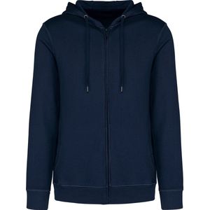 Native Spirit Ecologische uniseks sweater met rits en capuchon French Terry NS417 - Washed Navy Blue - M