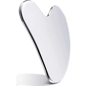 Gua Sha Steen Metaal - Gua Sha Schraper Stainless Steel - Gua Sha Schraper - Onbreekbaar - Massagehulpmiddel - Ontspanning - Gua Sha Massage - Onbreekbaar - - Gua Sha Plate - Met Opbergtas - 8.5 x 6 x 4 cm
