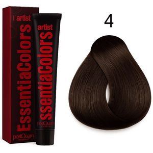 PostQuam Professional Essential Color 4. Middel Bruin 60 ml – Set van 3 Stuks – Professionele Haarverf
