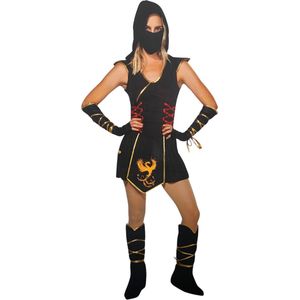 Ninja Outfit Dames Luxe - 4-delig - Maat 36/38 – Carnavalskleding
