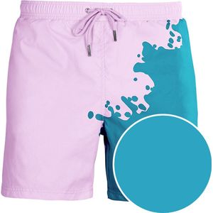 SEA'SONS - Zwembroek Jongens - Kleurveranderend - Groen-Roze - Maat 122/128 (SEASONS - Kleur veranderend)