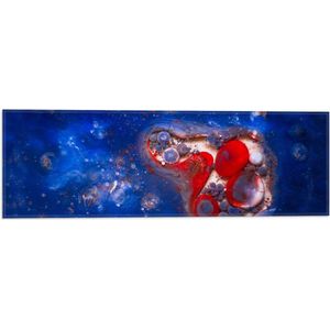 Vlag - Mix van Figuren in het Blauw, Wit en Rood - 60x20 cm Foto op Polyester Vlag