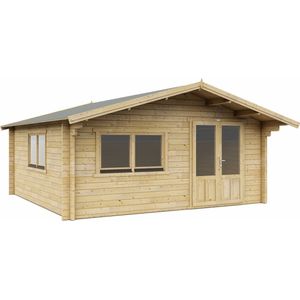 Interflex blokhut chalet – tuinhuis – geïmpregneerd hout – inclusief dakbedekking - 5x5