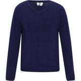 MO - Trui - Navy - Knitwear - V-hals - Lange Mouw