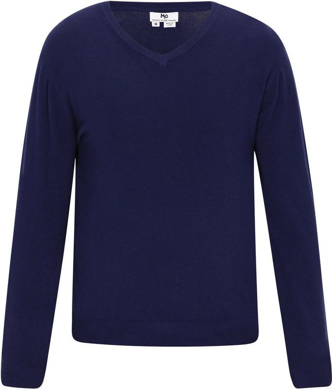 MO - Trui - Navy - Knitwear - V-hals - Lange Mouw