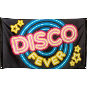 Boland - Polyester vlag 'DISCO FEVER' - Glitter & Glamour - 80s - Feestversiering