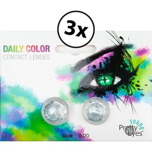 Pretty Eyes kleurlenzen blauw - 6 stuks - daglenzen
