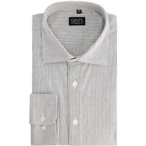 GENTS - Overhemd stretch streep - Polyblend - Grijs - Maat EU40/M