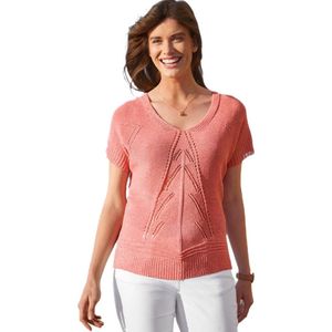 Opengewerkte gebreide trui met kimonomouwen