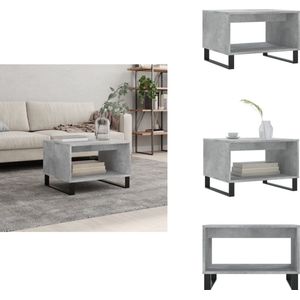 vidaXL Salontafel - Salontafels - Tafel - Bijzettafel - Salontafel 60x50x40 cm bewerkt hout betongrijs