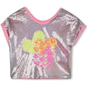 Billieblush - U20879 - T-shirt - Zilver - Korte Mouwen - Meisjes