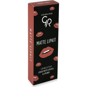 Golden Rose Matte LIPKIT :WARM SABLE Matte vloeibare lippenstift & lipLiner combinatie