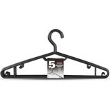 20x stuks kunststof kledinghangers in het zwart 40 cm - Kledingkast organiseren - Kleerhangers/kledinghangers