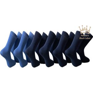 Nakkie's katoenen sokken - 6 paar - Maat 35/38 - Blauw