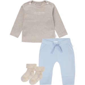 Noppies - Kledingset - 3 delig - Broek Naupli Lichtblauw - Shirt Hester Oatmeal - 1 paar sokjes Oatmeal - Maat 44