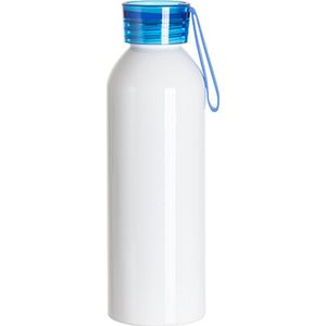 Drinkfles Wit - Aluminium Drinkfles - 750 ml - Drinkfles Volwassenen Kinderen - Drinkfles met Rietje