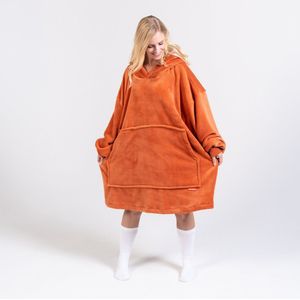 Warmpies Oranje - handgemaakt in NL - Superzachte en oversized fleece hoodie