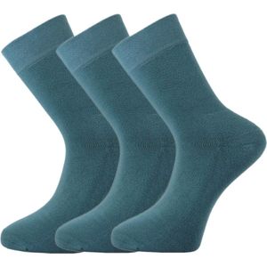Bamboe sokken - Unisex - 3 paar - Groenblauw - Teal - Maat 35-37 - Zacht en Antibacterieel