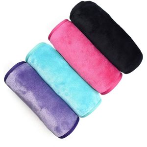 4 stuks - Zachte microvezel handdoeken voor gezichtsreiniging en make-up verwijdering - Herbruikbare en superabsorberende reinigingsdoekjes - Pluist niet, comfortabel en huidvriendelijk - In zwart, paars, roze en groen