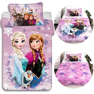 Frozen DISNEY Katoenen beddengoed met ritssluiting, voor kinderbedjes, 100% katoen, 100x135 cm Oeko-Tex