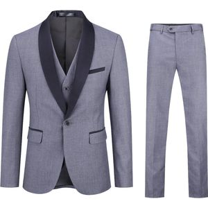 Allthemen Driedelig zakelijk pak - Formele Sjaalkraag - S