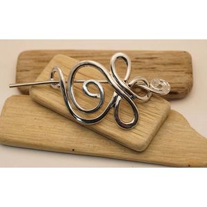 Haarspeld nikkel met haarstokje van een sierlijke knoop - vrouwelijke haarspeld - geknoopte haarspeld - sier haarspeld met stokje - dames haarspeld - elegante haarspeld - prachtige zilveren haarspeld voor volwassen - leuke haarspeld lang haar