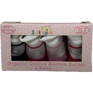 Soft Touch Babysokken Antislip In Cadeauverpakking Meisjes 0-12 Maanden 4-delig