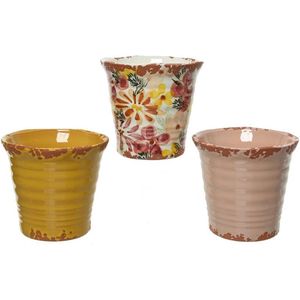 Decoris Bloempot terracotta -H13.5cm (1 stuk) assorti