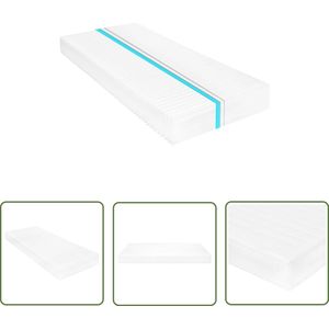 The Living Store Matras 7 Zone 16 cm PU-schuim H2 H3 120x200 cm - Slaapcomfort - Matras - Pu-schuim - Zeven Zone Matras - Drukverlichting