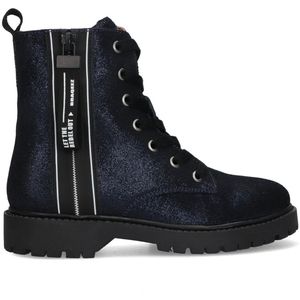 Braqeez 425771-928 Meisjes Biker Boots - Blauw - Leer - Veters