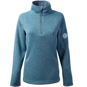 Fleecetrui gebreid dames blauw