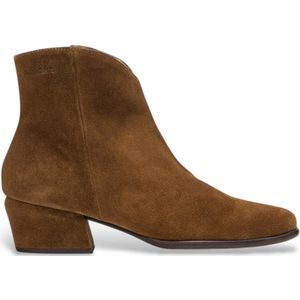 Wonders - D-1801 - Leren Enkellaarsjes - Bruin - Ritssluiting - Casual