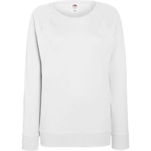Fruit OF The Loom Dames Getailleerd lichtgewicht raglan sweatshirt (240 GSM) (Wit)