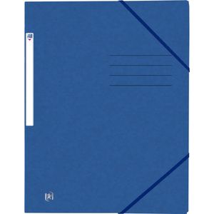 Oxford Top File + - elastomap - 3 kleppen - elastiek - A4 - blauw - pak 10 stuks