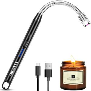 Premium Elektrische aansteker USB-C oplaadbaar - lange hals - 360 graden flexibel - kaarsen gasfornuis keuken - zwart