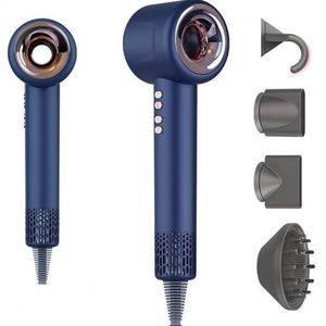 Föhn - Fohn met Diffuser - Haardroger - Multistyler - Super Föhn - 3 opzetstukken - Haardroger Krullen - Diffuser Föhn - Ionische haardroger - COLD option - Deep Blue