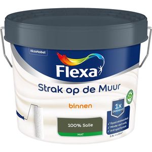 Flexa - Strak op de Muur Binnen Muurverf Mat - 100% Salie - Mengverf - 2.5 Liter