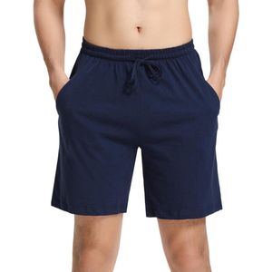 Korte pyjamabroek voor heren van katoen - Zomerslaapbroek en vrijetijdsbroek - Blauw - M