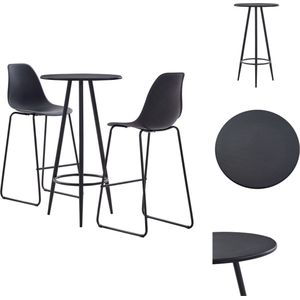 vidaXL Barset - Barsets - Bar Set - Bar Sets - 3-delige Barset kunststof zwart